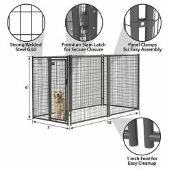 Master Paws 6' H X 5' W Commercial Grade Welded Wire Kennel Gate -Master Paws Sales Store 1711697 P ALT3