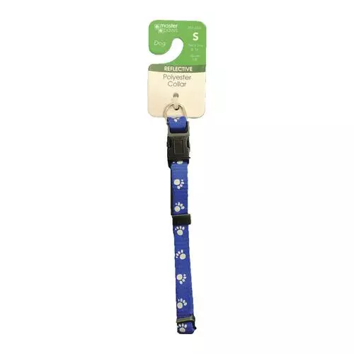 Master Paws® Adjustable Reflective Blue Paw Print Dog Collar - Small 3 Master Paws® Adjustable Reflective Blue Paw Print Dog Collar - Small
