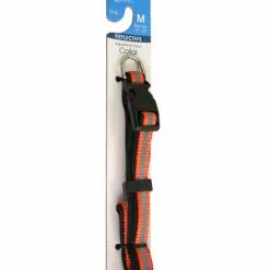 Master Paws® Adjustable Orange Reflective Nylon Dog Collar - Medium