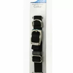 Master Paws® Adjustable Metal Black Nylon Dog Collar - Medium
