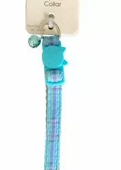 Master Paws® 3/8" Adjustable Blue Tartan Snag-Proof Cat Collar