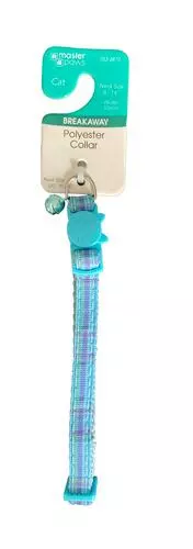 Master Paws® 3/8" Adjustable Blue Tartan Snag-Proof Cat Collar 3 Master Paws® 3/8" Adjustable Blue Tartan Snag-Proof Cat Collar