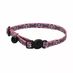 Master Paws® 3/8" Fashion Pink Skull Adjustable Breakaway Cat Collar