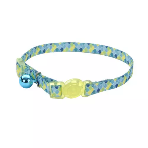 Master Paws® 3/8" Blue Scales Fashion Adjustable Breakaway Cat Collar 3 Master Paws® 3/8" Blue Scales Fashion Adjustable Breakaway Cat Collar