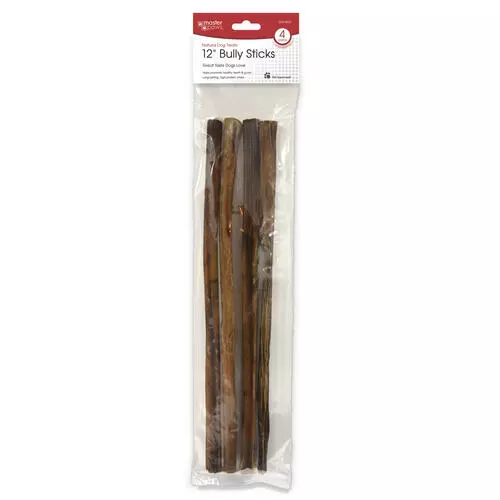 Master Paws 12" Bully Sticks Dog Chews - 4 Pack 3 Master Paws 12" Bully Sticks Dog Chews - 4 Pack